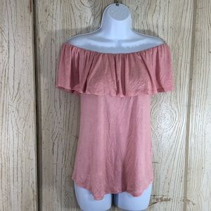 Ultra Flirt 3 Way Convertible Ruffled Top Size M